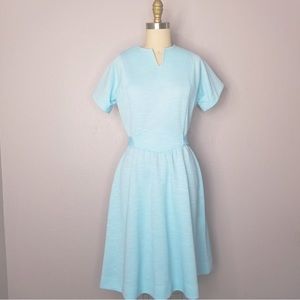 Vintage 70s carol king fit and flare polyester, dress size small
